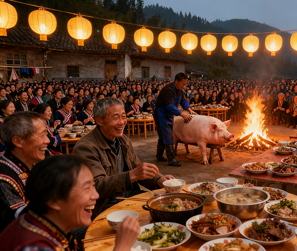 千人奔赴“杀猪宴”：舌尖上的温情与科技之眼的守护