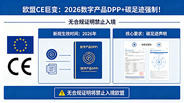 【欧盟 CE 巨变】2026 数字产品护照 DPP + 碳足迹强制！没有它禁止入