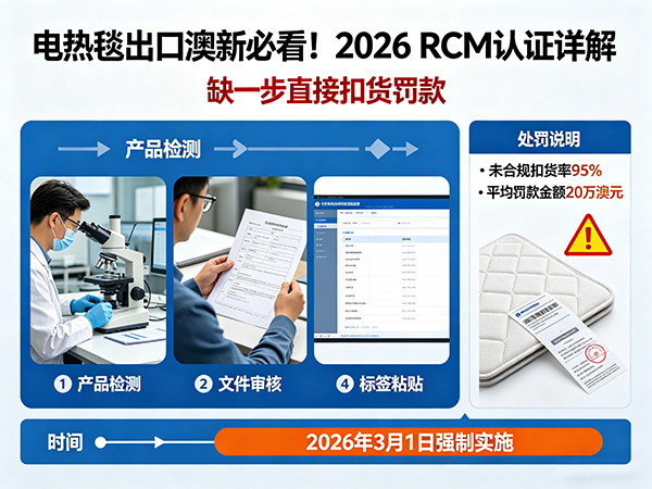 电热毯出口澳新必看！2026 RCM认证